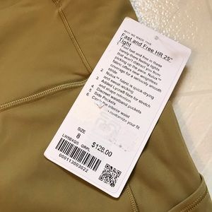 NWT Lululemon fast and free leggings, never worn!